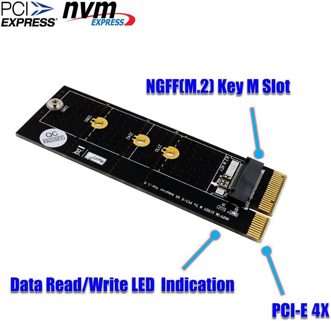 Alt view image 3 of 7 - NGFF(M.2)  nvme M key SSD to PCI- E 4X Adapter with Heatsink(vertical installation)