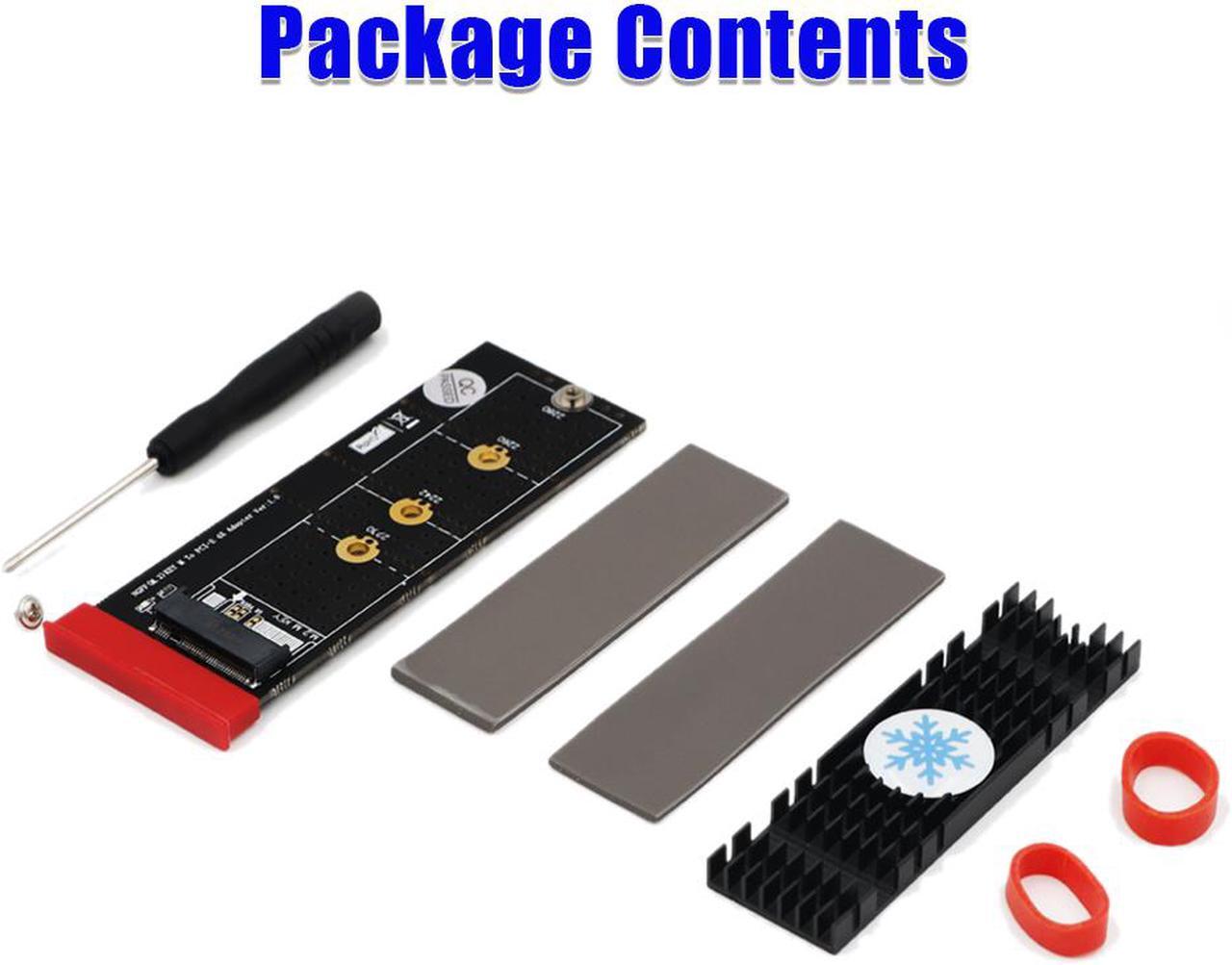 Alt view image 7 of 7 - NGFF(M.2)  nvme M key SSD to PCI- E 4X Adapter with Heatsink(vertical installation)