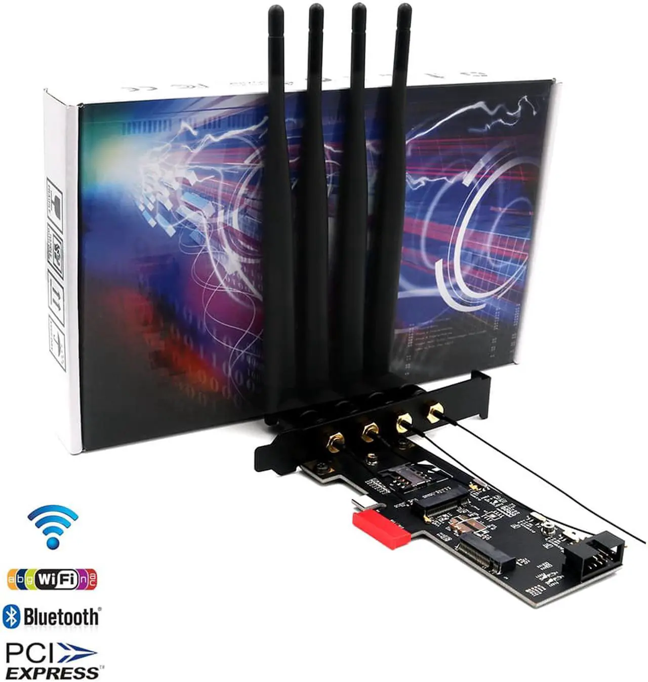 Alt view image 5 of 7 - NGFF M.2 Key B and key A to PCIe X1 Adpater for 3G/4G and WiFi Card