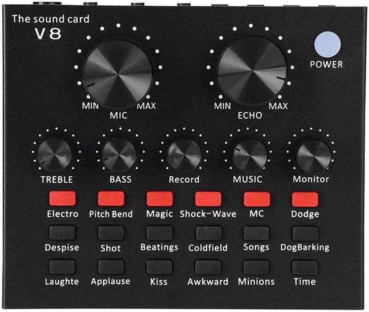 Sound Mixer Board Live Broadcast DJ Sound Mixer Sound Card for Computer Phones Singing Recording