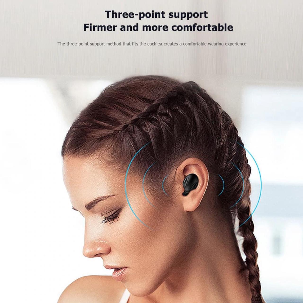 Alt view image 4 of 6 - Earphones Bluetooth Stereo Earphones TWS Mini Wireless Earbuds IPX5 Waterproof Headphones for Music Calling Sports