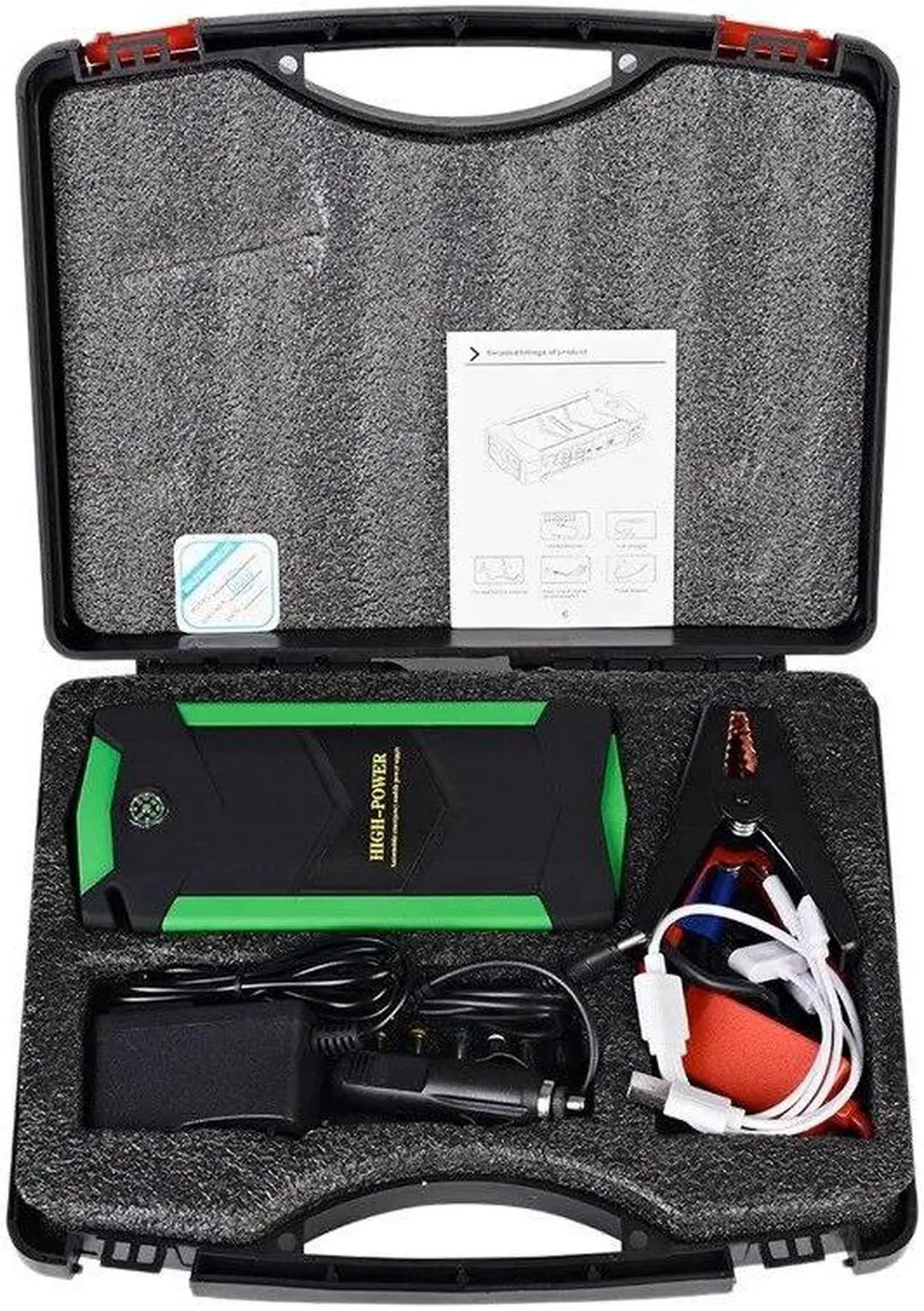 Alt view image 2 of 6 - High Power Car Jump Starter 20000MAh Starting Device with Quick Charger, 12V 600A Power Bank Car Charger US Plug