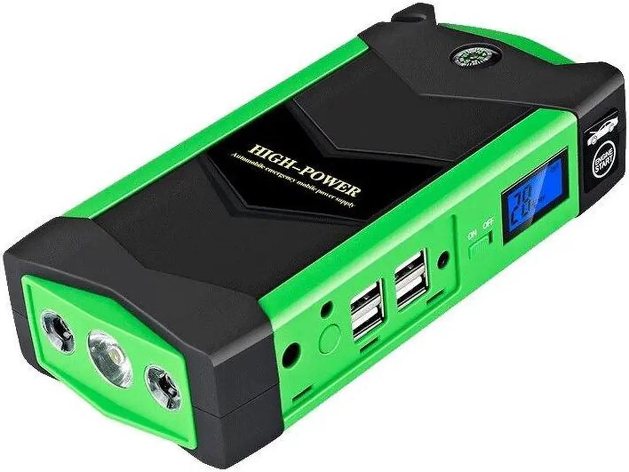 Alt view image 3 of 6 - High Power Car Jump Starter 20000MAh Starting Device with Quick Charger, 12V 600A Power Bank Car Charger US Plug