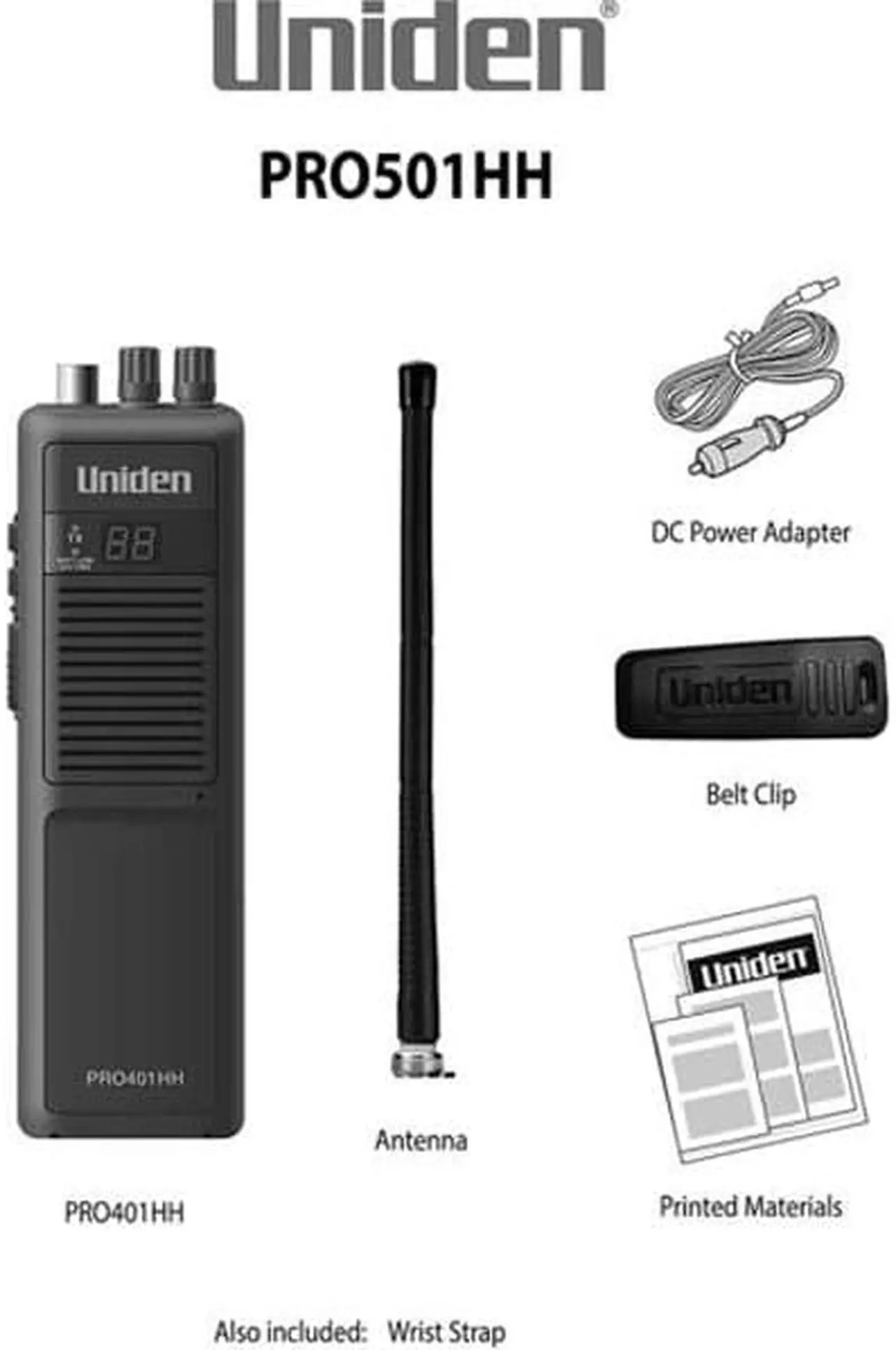 Alt view image 12 of 17 - Uniden PRO501HH 40-Channel Handheld CB Radio
