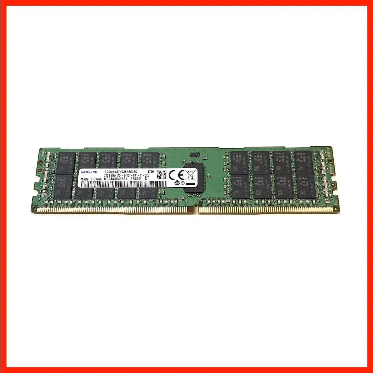 Main image of Samsung RDIMM 32GB 2Rx4 DDR4 2400 PC4-2400T 19200 M393A4K40BB1-CRC0Q ECC Registered RAM Memory DIMM For Dell, HP, Lenovo, Supermicro and Other Server Systems