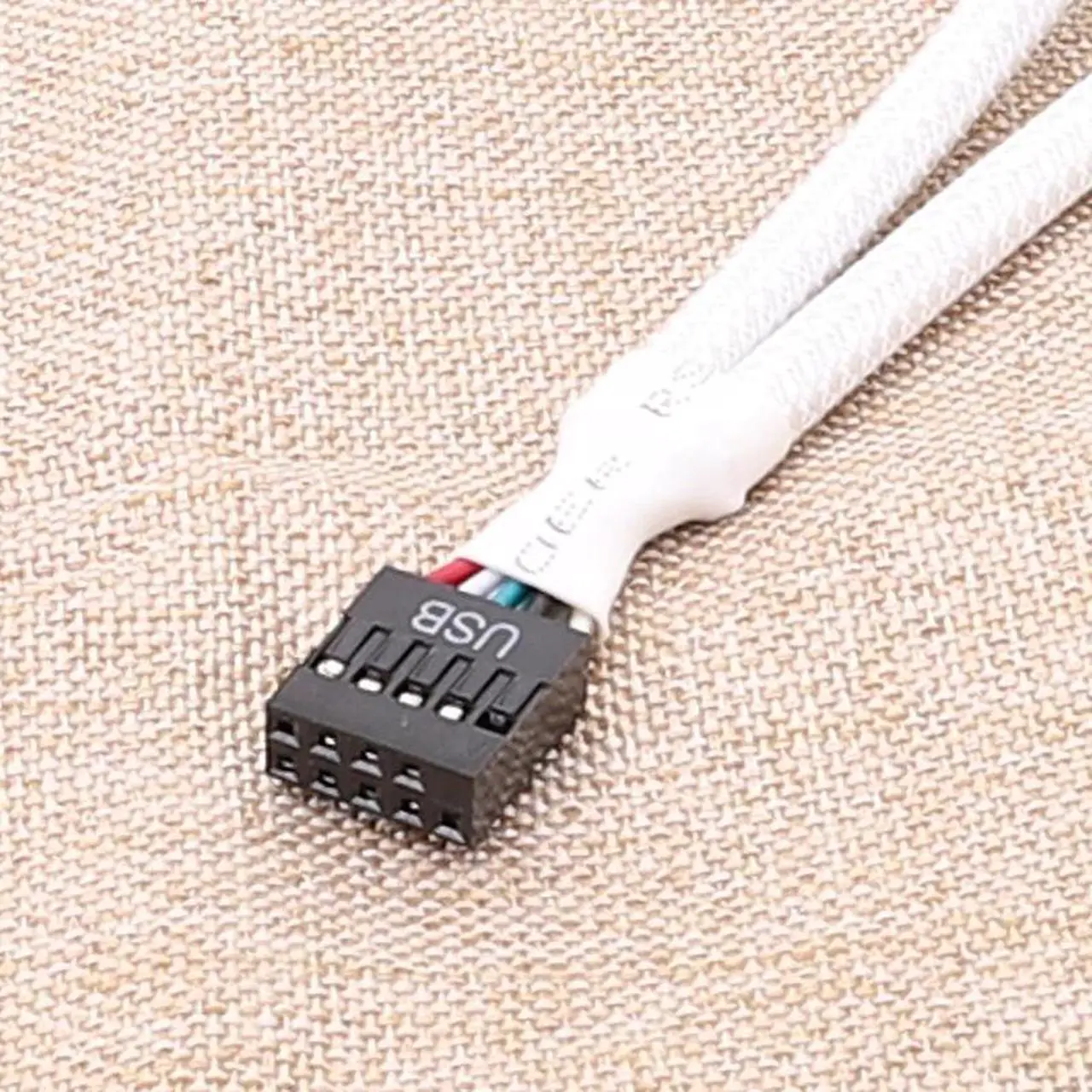 Alt view image 5 of 5 - USB 2.0 9Pin Female to Dual 9-Pin Male Extension Cable 2Pack,Motherboard 9-PIN USB2.0 Header Splitter Nylon Braided for Computer Internal Motherboard-White