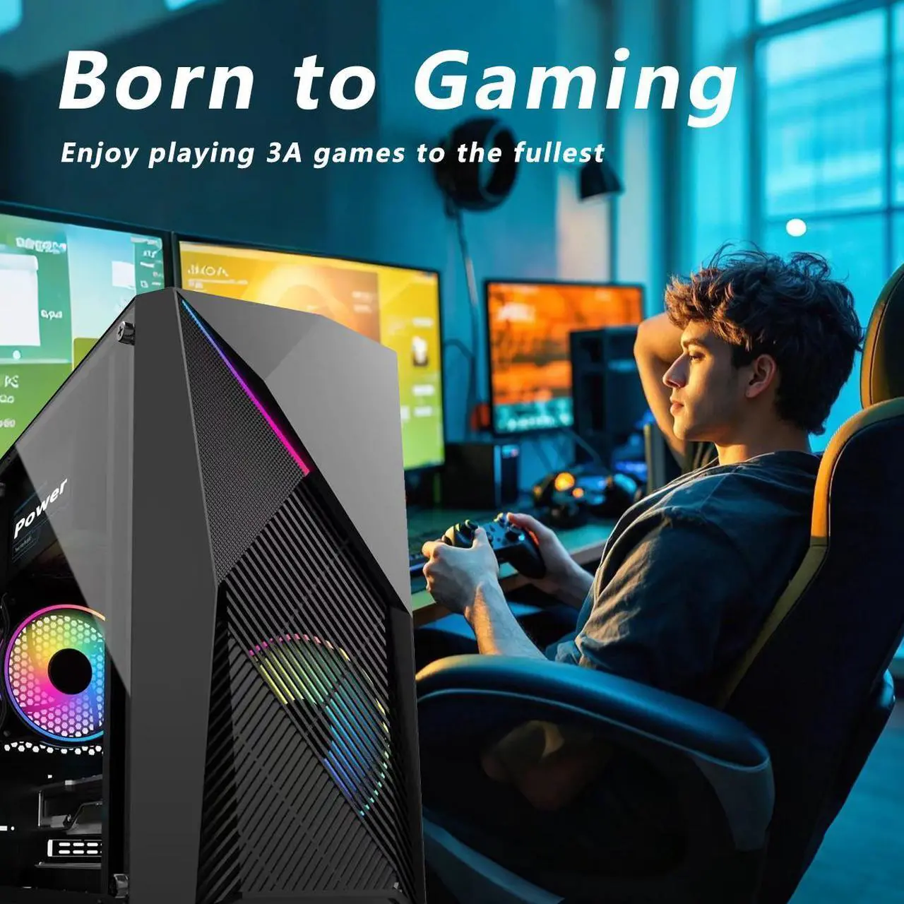 Alt view image 6 of 7 - WEIMISEN Gaming Desktop, AI PC, AMD Ryzen 7 8700G Cpu, Radeon 780M Gpu, B650 Chipsets, 32G RAM (16GB*2) DDR 5200, 1TB M. 2 NVMe SSD,  Wifi 6, Bluetooth 5, Win 11 Pro