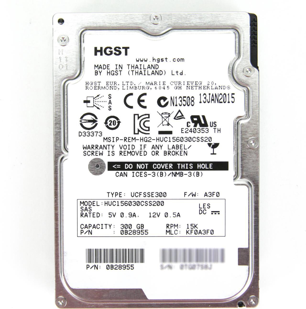 Alt view image 4 of 9 - HGST Ultrastar C15K600 HUC156030CSS200 (0B28955) 300GB 15030 RPM 128MB Cache SAS 12Gb/s 2.5" Enterprise Hard Drive Bare Drive