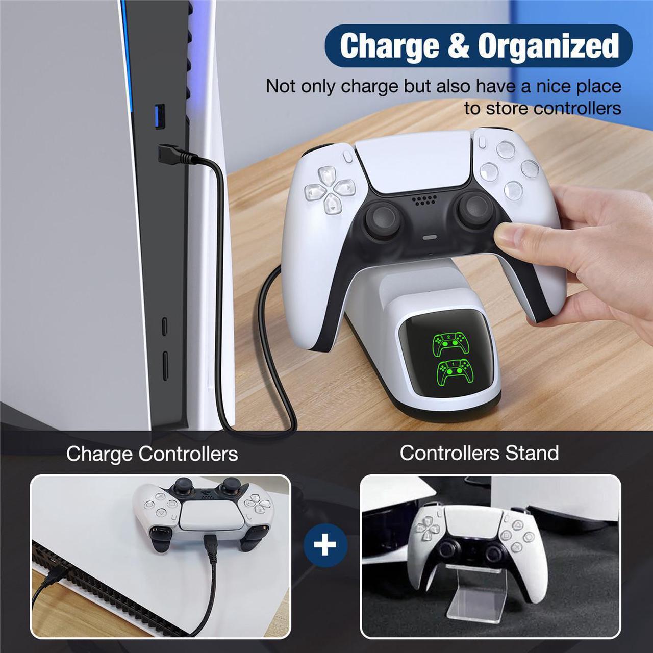 Alt view image 6 of 6 - PS5 Controller Charger Dual Fast Type C Charging Cable For Sony Playstation 5 Game Joystick For PS5 Accessories, White