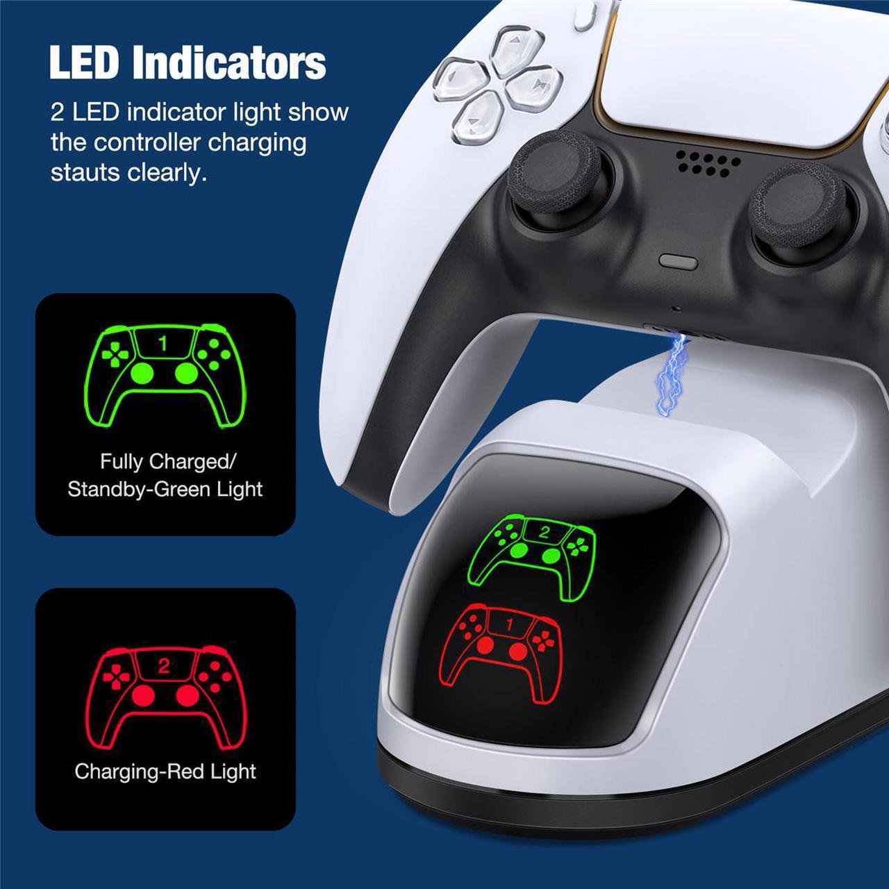 Alt view image 2 of 6 - PS5 Controller Charger Dual Fast Type C Charging Cable For Sony Playstation 5 Game Joystick For PS5 Accessories, White