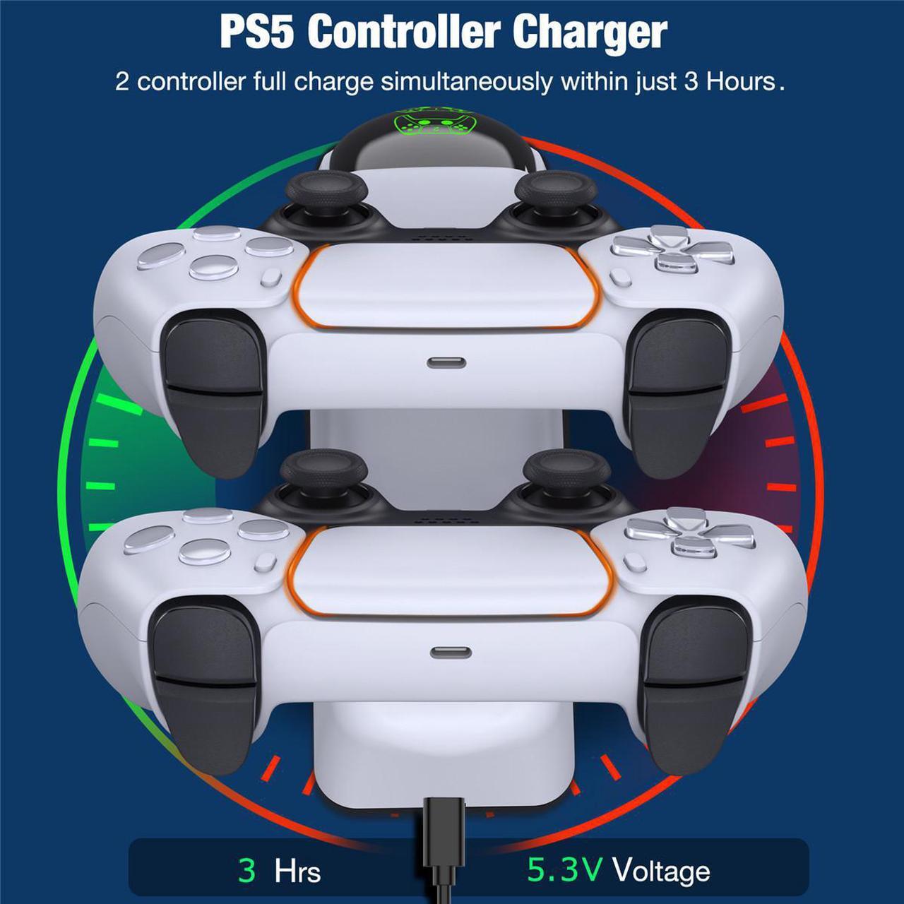 Alt view image 4 of 6 - PS5 Controller Charger Dual Fast Type C Charging Cable For Sony Playstation 5 Game Joystick For PS5 Accessories, White