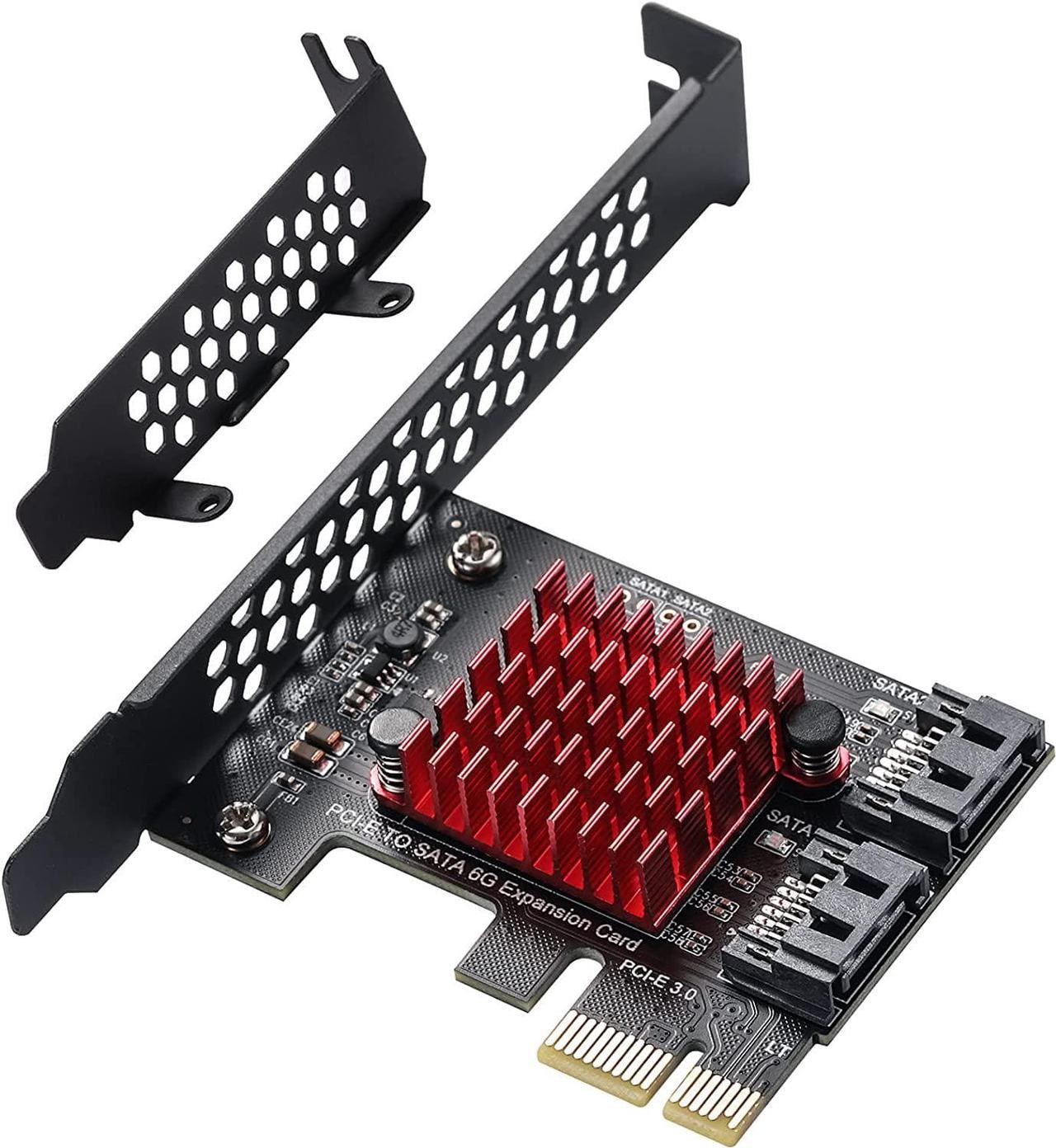 2 SATA expansion card, PCI-E 3.0 GEN3 JMICRON + JMB582 chip, 6Gbit/s expansion adapter card with thin bracket