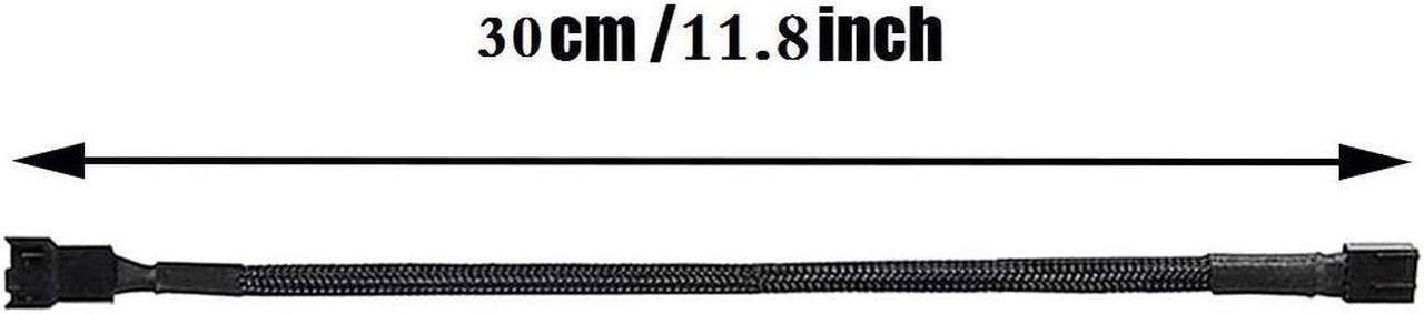 Alt view image 3 of 4 - Gillbro's  5 Pack- 11.8 inch PWM Fan Extension Cable PC Fan Extension Cable Compatible with ATX Case 3 Pin & 4 Pin Cooling Fans Durable Black Nylon Braided Case Fan Extension Cable