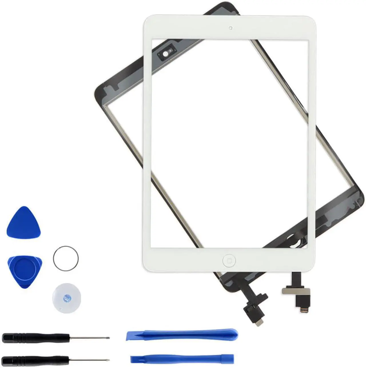 Alt view image 7 of 7 - New White Touch Screen Glass Digitizer Replacement+ IC+Home Button for iPad Mini 1 2 + Tools