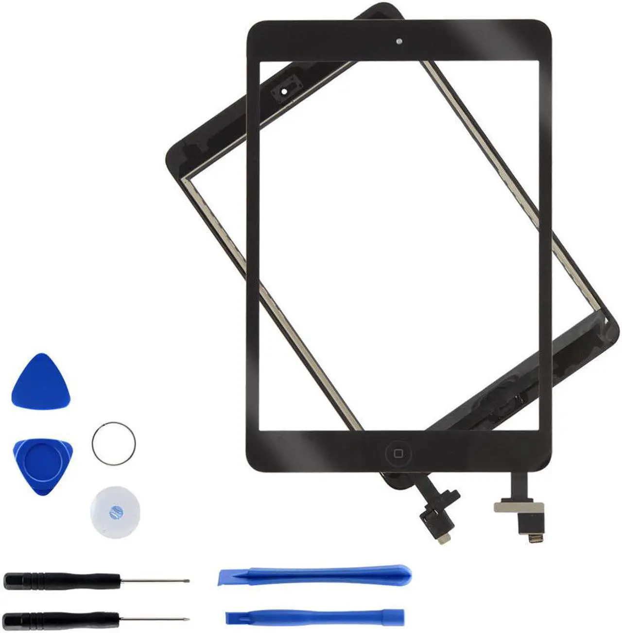 Alt view image 3 of 7 - New Black Touch Screen Glass Digitizer Replacement+ IC+Home Button for iPad Mini 1 2