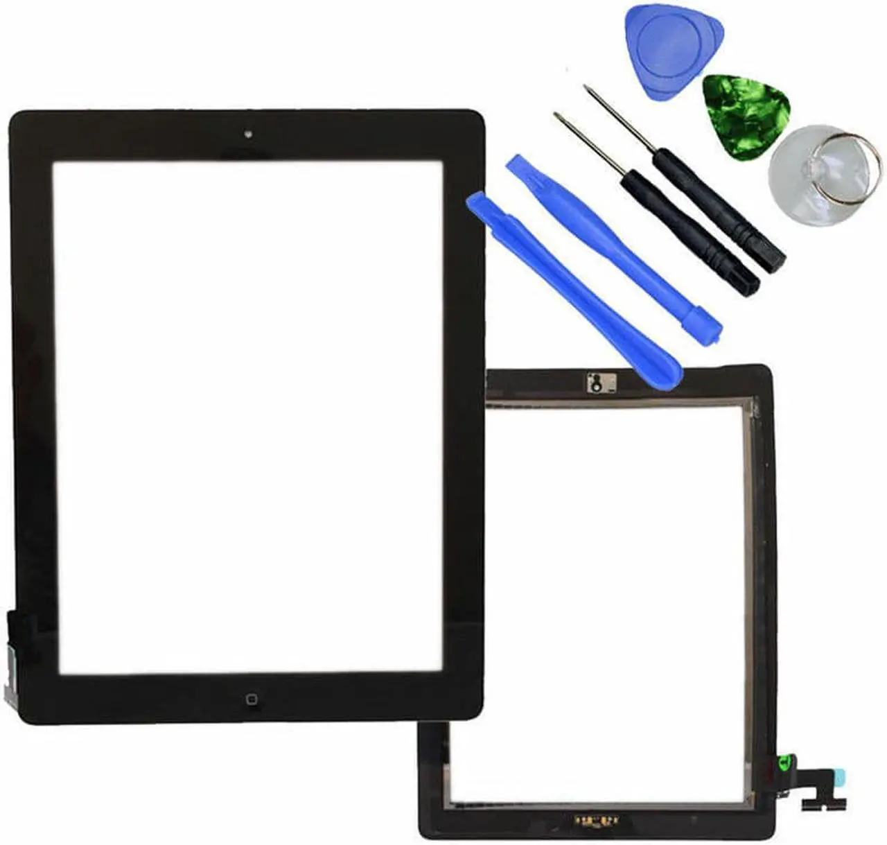 Alt view image 2 of 7 - New Black Screen Glass Digitizer replacement for iPad 2 A1395 A1397 A1396 with Home Button + Tools