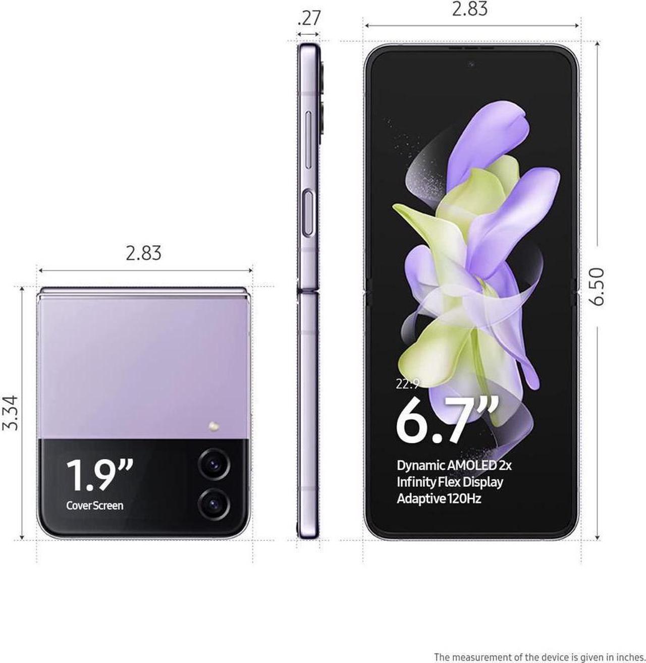 Alt view image 2 of 2 - SAMSUNG Galaxy Z Flip 4 Cell Phone, Factory Unlocked Android Smartphone, 256GB, Flex Mode, Hands Free Camera, Compact, Foldable Design, Informative Cover Screen, US Version, Bora Purple