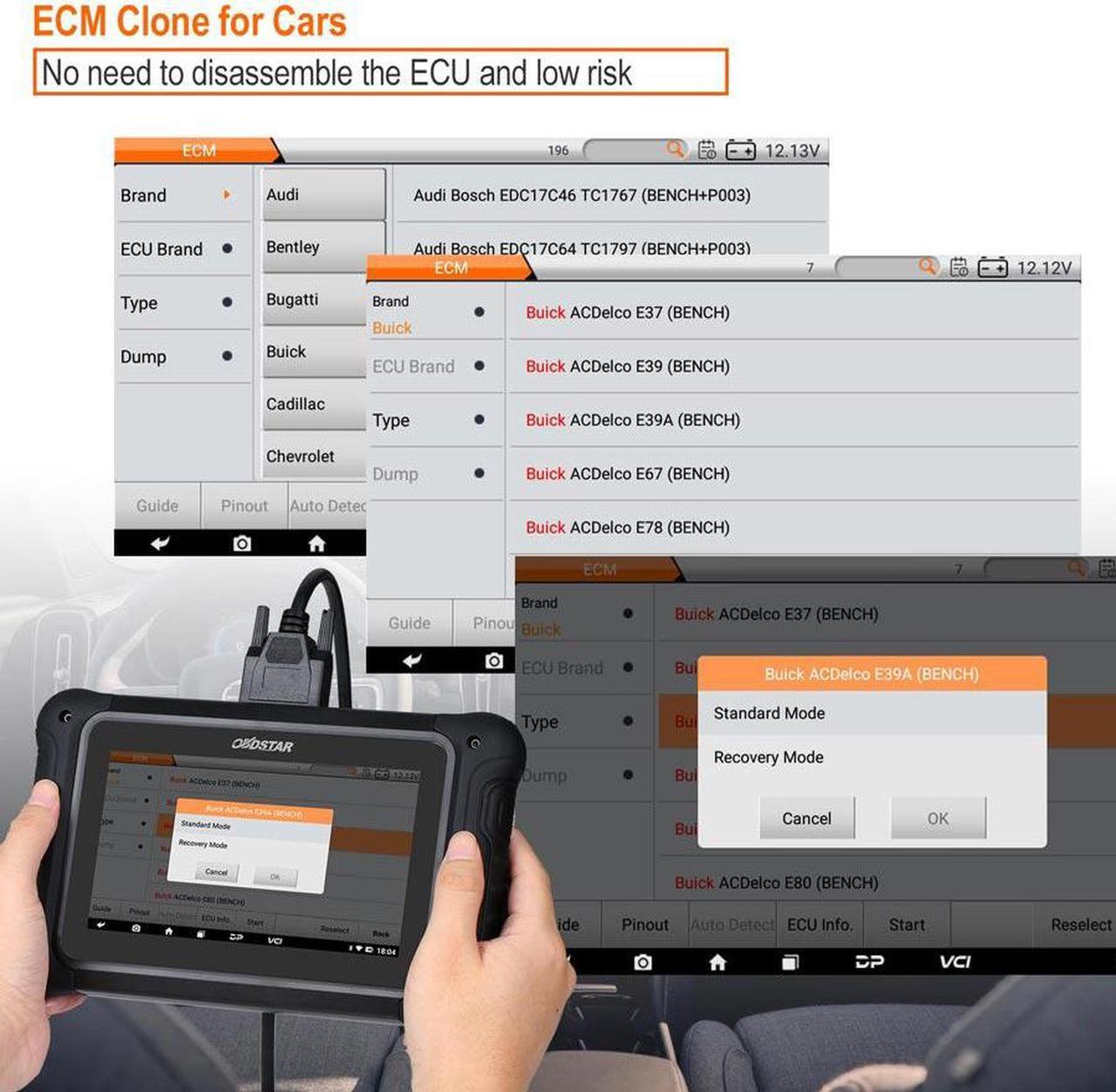Alt view image 4 of 6 - Newest OBDSTAR DC706 ECU Tool for Car and Motorcycle with ECM+TCM+BODY ECU Clone by OBD or BENCH Full Version