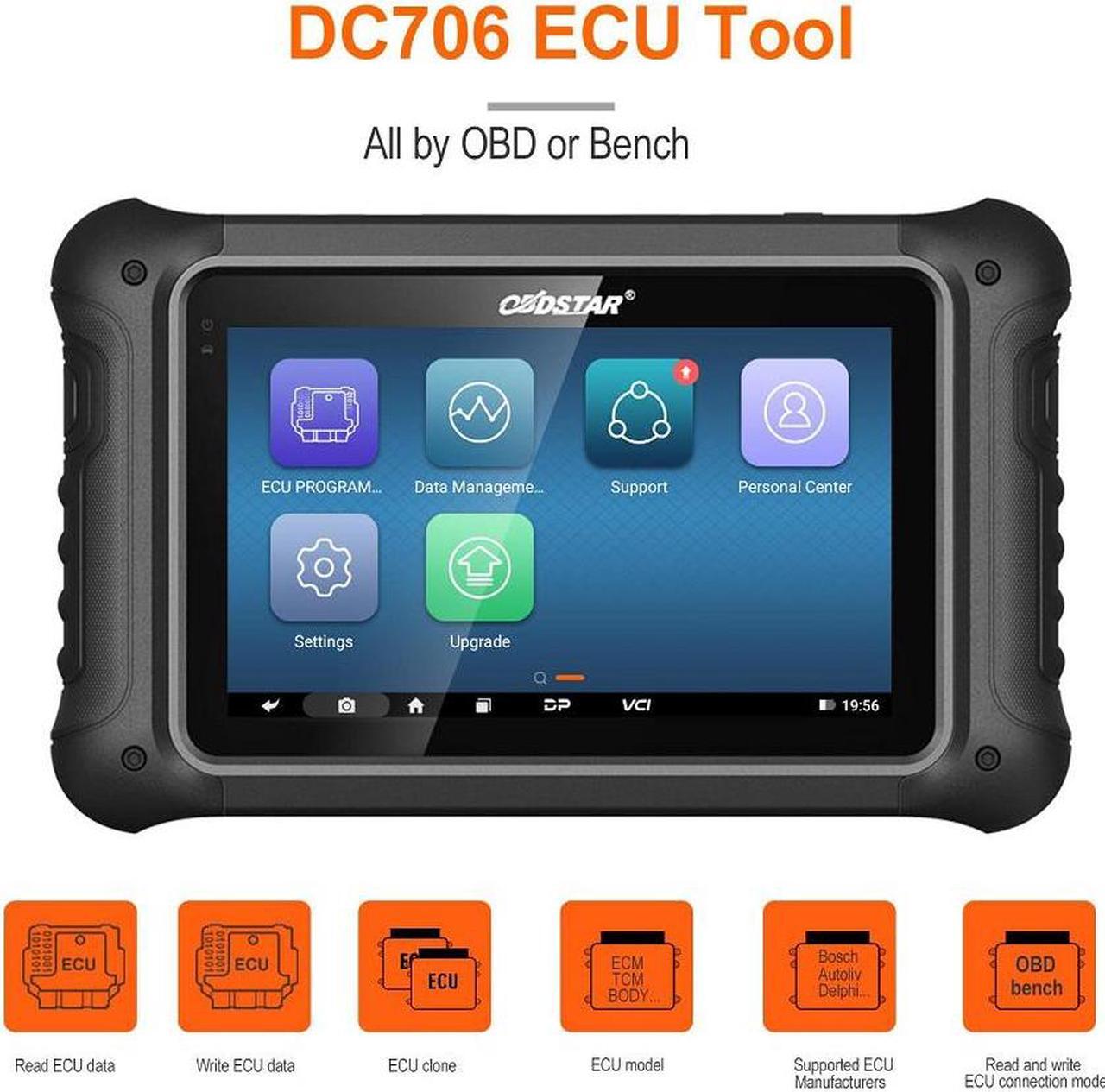 Alt view image 2 of 6 - Newest OBDSTAR DC706 ECU Tool for Car and Motorcycle with ECM+TCM+BODY ECU Clone by OBD or BENCH Full Version