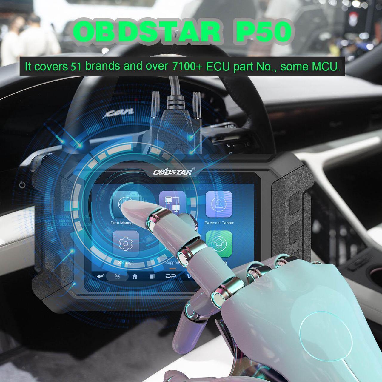 Alt view image 6 of 7 - OBDSTAR P50 Airbag Reset Tool Support Read & Clear Fault Codes by OBD/ BENCH Covers 51 Brands and Over 7100 ECU Part No.