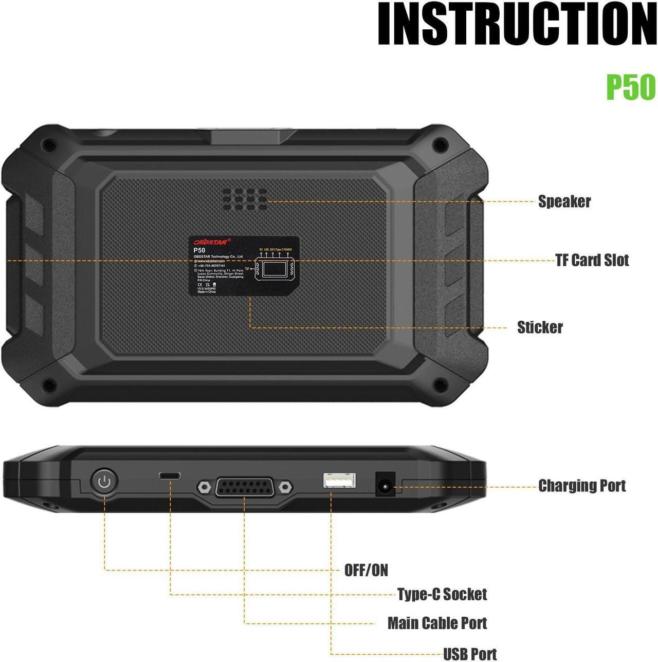 Alt view image 3 of 7 - OBDSTAR P50 Airbag Reset Tool Support Read & Clear Fault Codes by OBD/ BENCH Covers 51 Brands and Over 7100 ECU Part No.