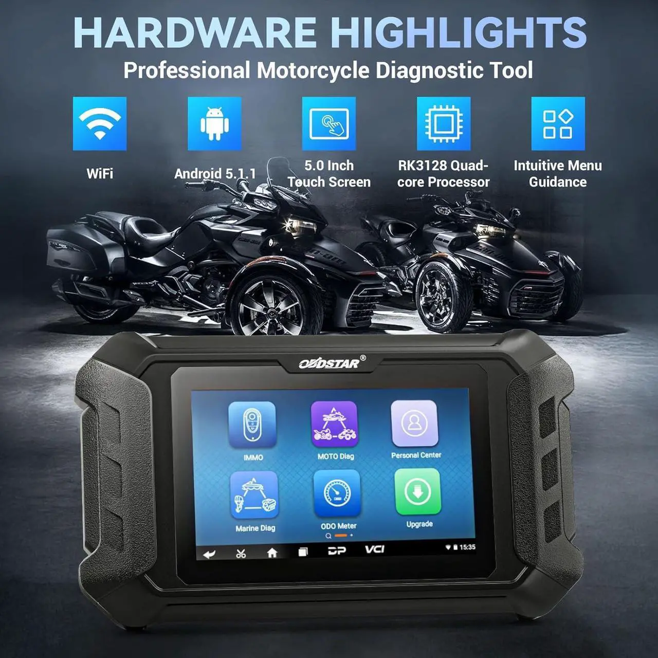 Alt view image 4 of 7 - OBDSTAR iScan BRP(Can-am) Motorcycle Scanner Support BRP& BRP BOAT Diagnosis and Key Programming
