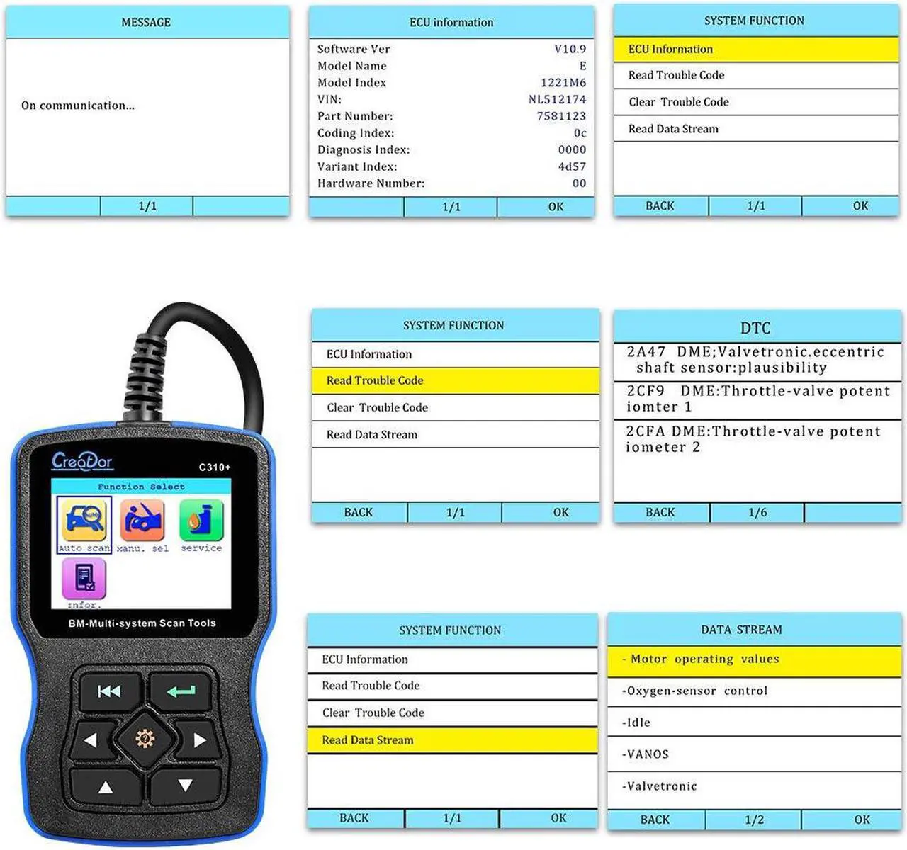 Alt view image 3 of 7 - Creator C310+ Code Scanner, Code Reader Compatible For BMW/Mini Multi System