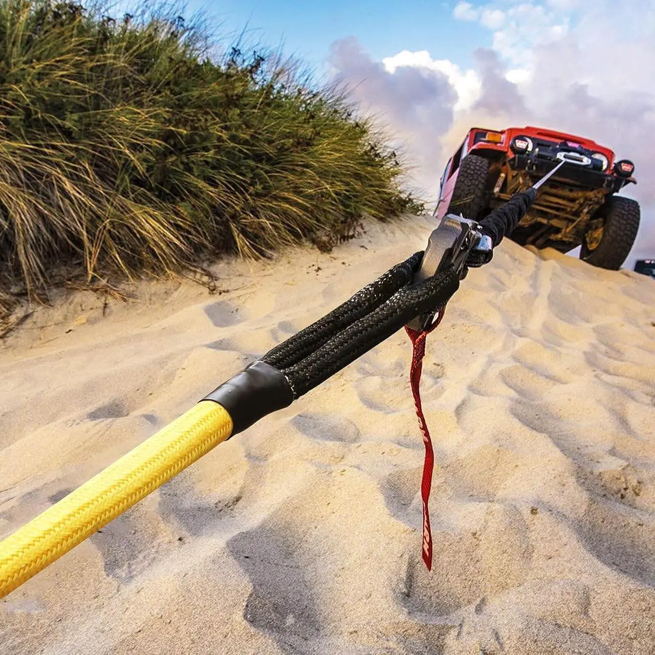 Alt view image 5 of 7 - GODIAG Kinetic Recovery Tow Rope 14Tons Pulling Force 20ft/6M 2.5CM Diameter with 2 Soft Shackles for Jeep/ATV/SUV/UTV/Truck/Field Rescue