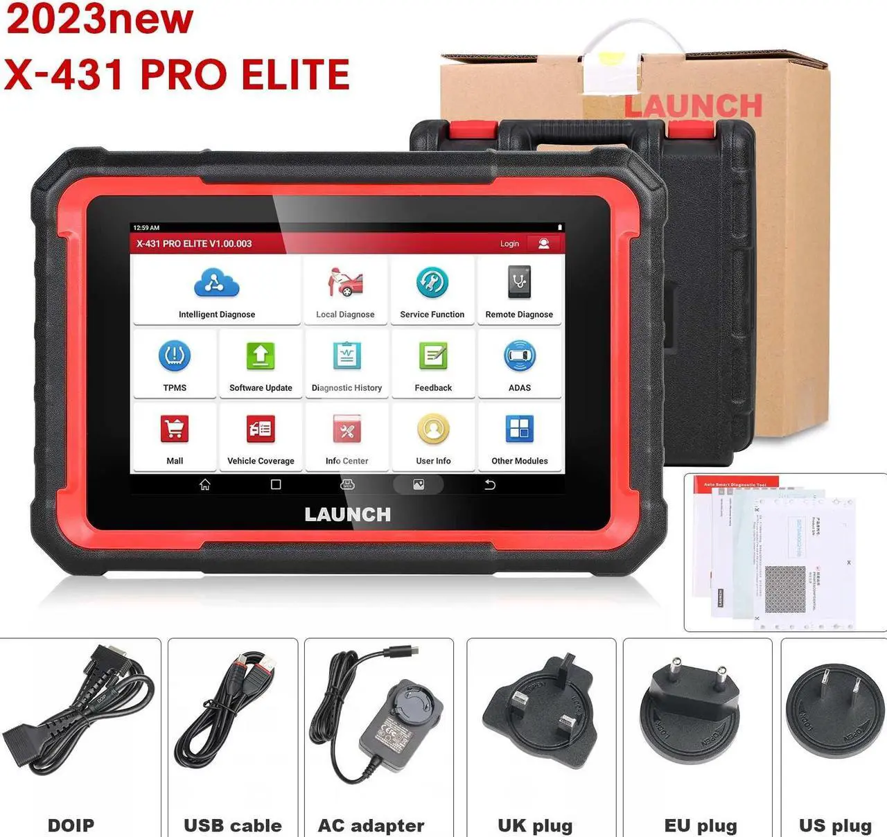 Alt view image 5 of 7 - LAUNCH X431 PRO Elite OBD2 Scanner 2023 New Bidirectional Scan Tool with CANFD DOIP, All-in-one Automotive Diagnostic Tool,ECU Online Coding,Full System,32+ Resets,FCA Autoauth,Key Program,VAG Guide