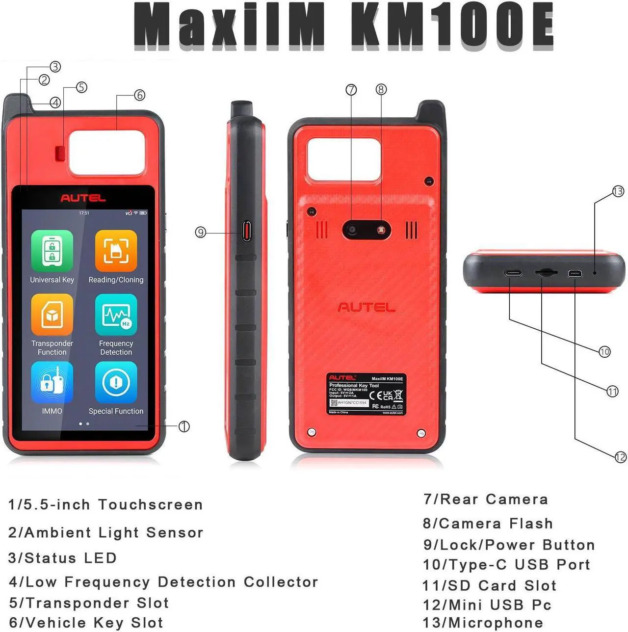 Alt view image 6 of 7 - Autel MaxiIM KM100 KM100E KM100X Key Fob Programmer Universal Smart Key Generator Remote Immobilizer Tool With Built-in APB112 PK IM508