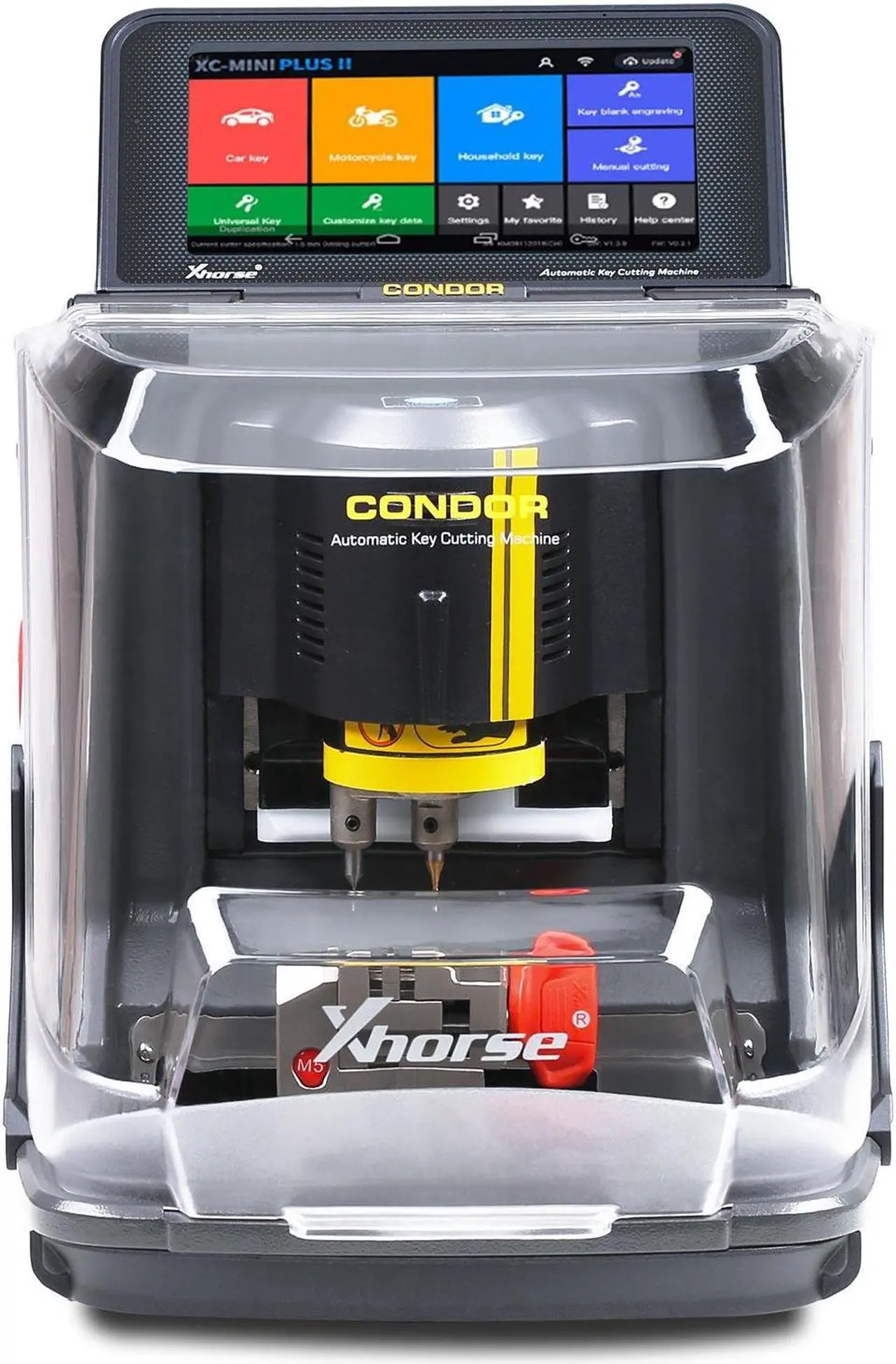 Main image of Xhorse Condor XC-MINI Plus II Key Cutting Machine Support Car Motorbike Household Keys with Free M3 and M5 Clamps
