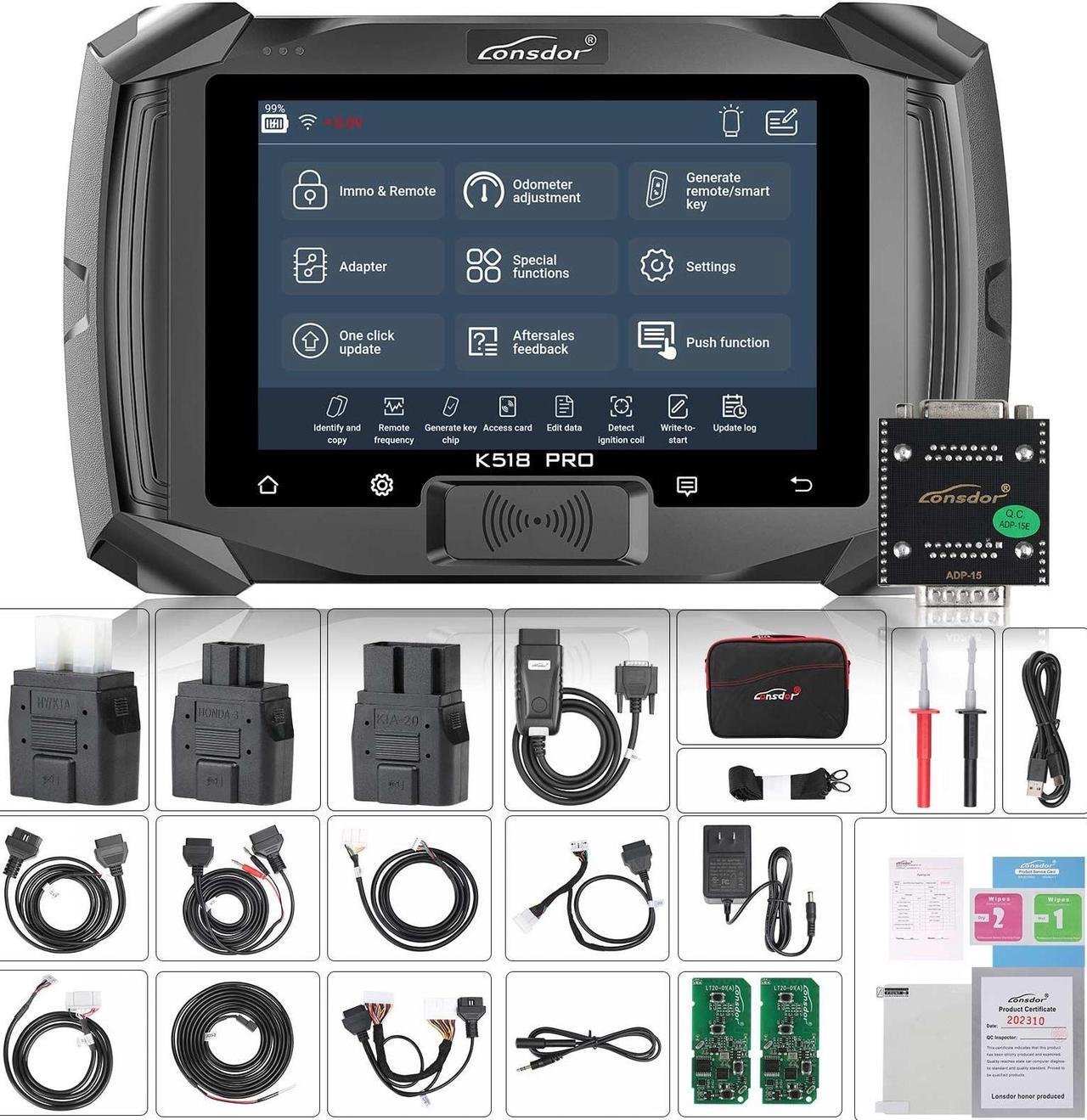 Alt view image 6 of 6 - Lonsdor K518 PRO Full Version All In One Key Programmer with 2pcs LT20, Toyota FP30 Cable, Nissan 40 BCM Cable JCD JLR and ADP Adapter