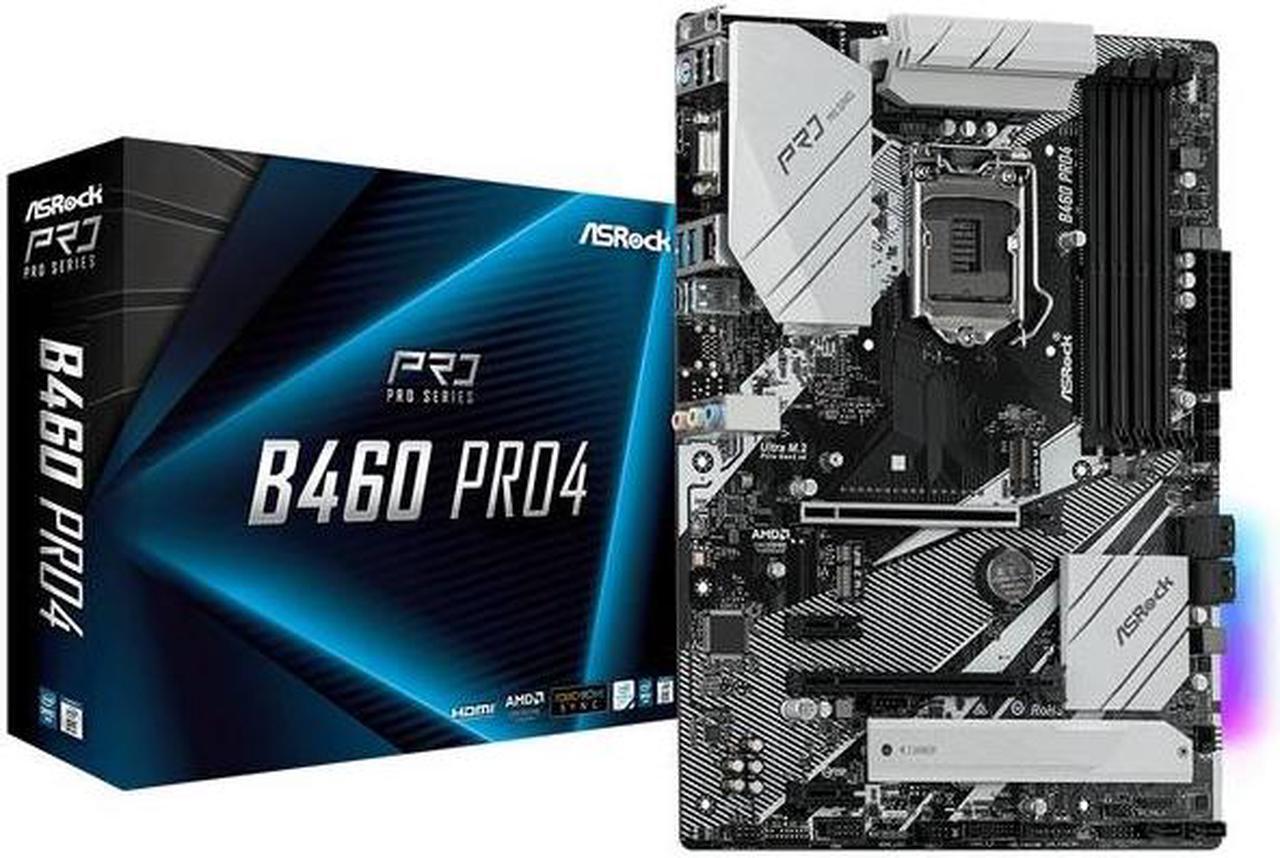Alt view image 3 of 4 - ASRock B460 PRO4 LGA 1200 Intel B460 SATA 6Gb/s ATX Intel Motherboard