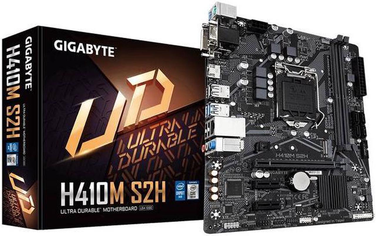 GIGABYTE H410M S2H LGA 1200 Intel H410 Micro-ATX Motherboard with M.2, SATA 6Gb/s, USB 3.2 Gen 1