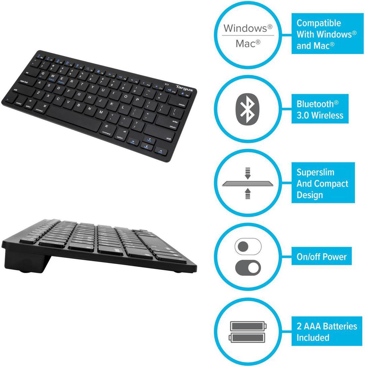 Alt view image 8 of 20 - Targus KB55 Multi-Platform Bluetooth Keyboard - AKB55TT