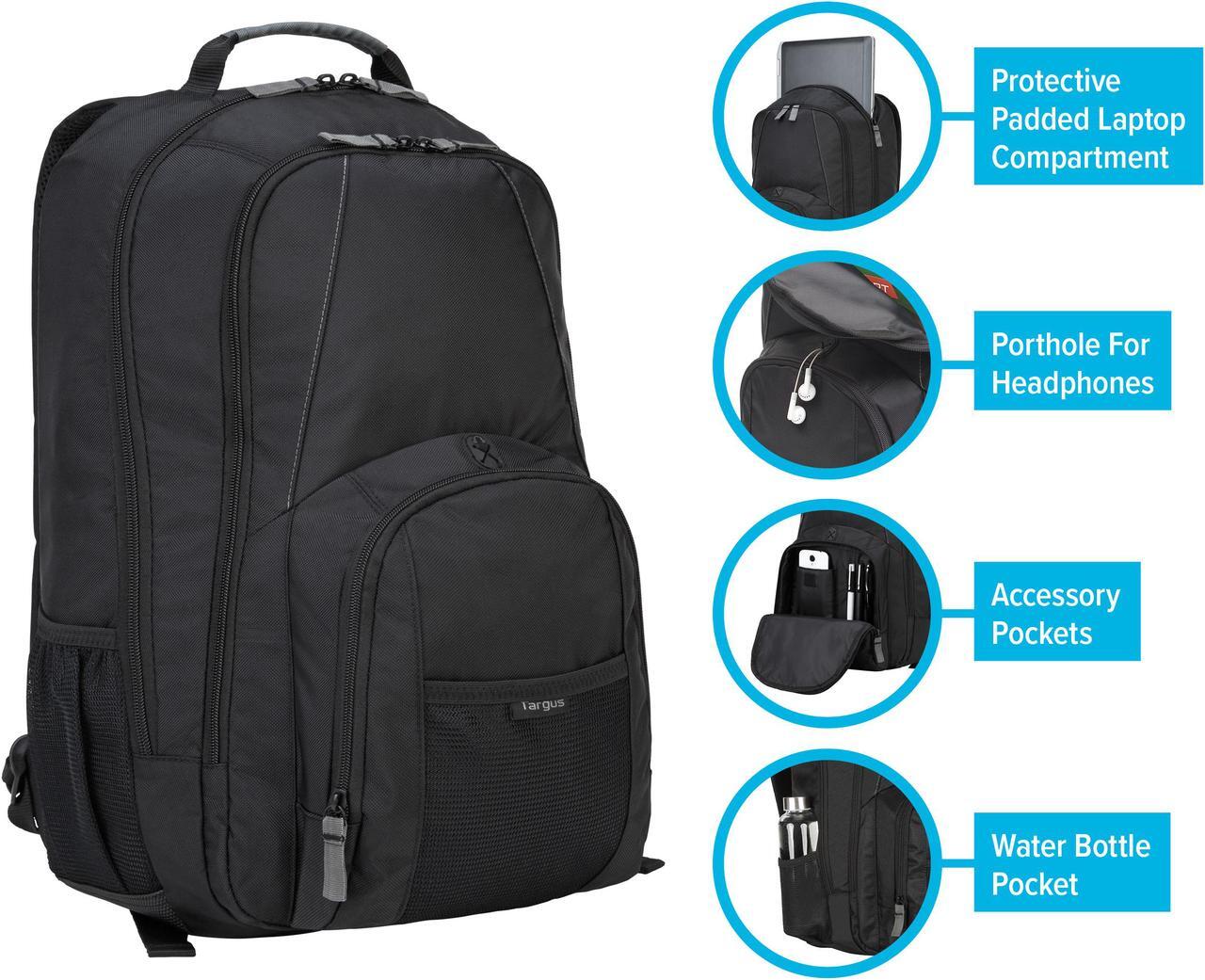 Alt view image 7 of 15 - Targus 17" Groove Backpack (Black) - CVR617