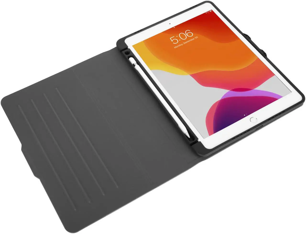 Alt view image 6 of 20 - Targus VersaVu Antimicrobial Slim Case for iPad® (8th and 7th gen.) 10.2-inch (Black) - THZ890GL