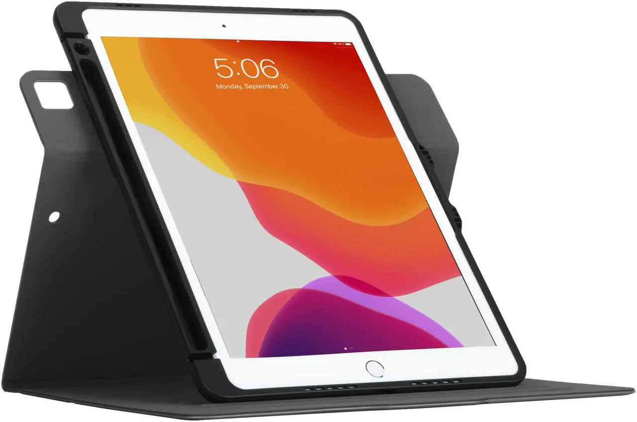 Alt view image 5 of 20 - Targus VersaVu Antimicrobial Slim Case for iPad® (8th and 7th gen.) 10.2-inch (Black) - THZ890GL
