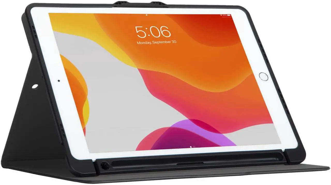 Alt view image 4 of 20 - Targus VersaVu Antimicrobial Slim Case for iPad® (8th and 7th gen.) 10.2-inch (Black) - THZ890GL