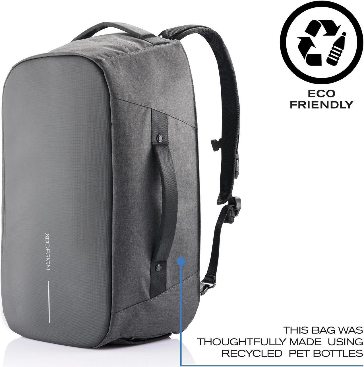 Alt view image 7 of 18 - XD Design Bobby Duffle 30L Carry-On Weekend Travel Anti-Theft Backpack Black
