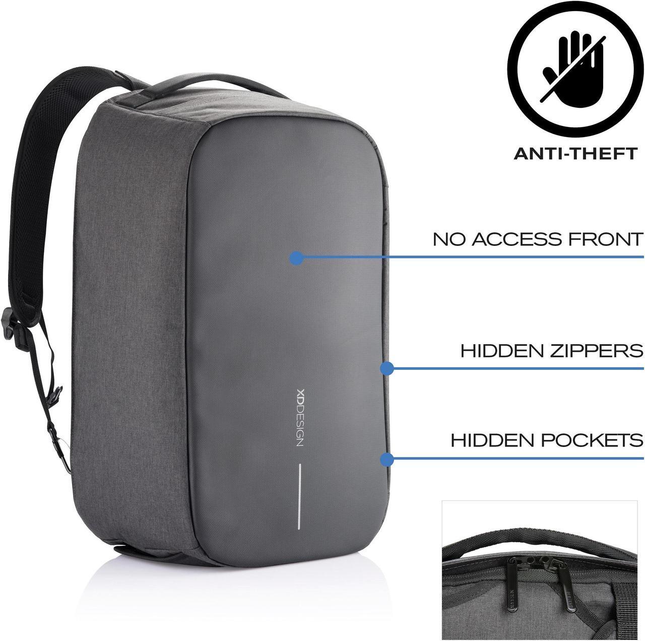 Alt view image 2 of 18 - XD Design Bobby Duffle 30L Carry-On Weekend Travel Anti-Theft Backpack Black