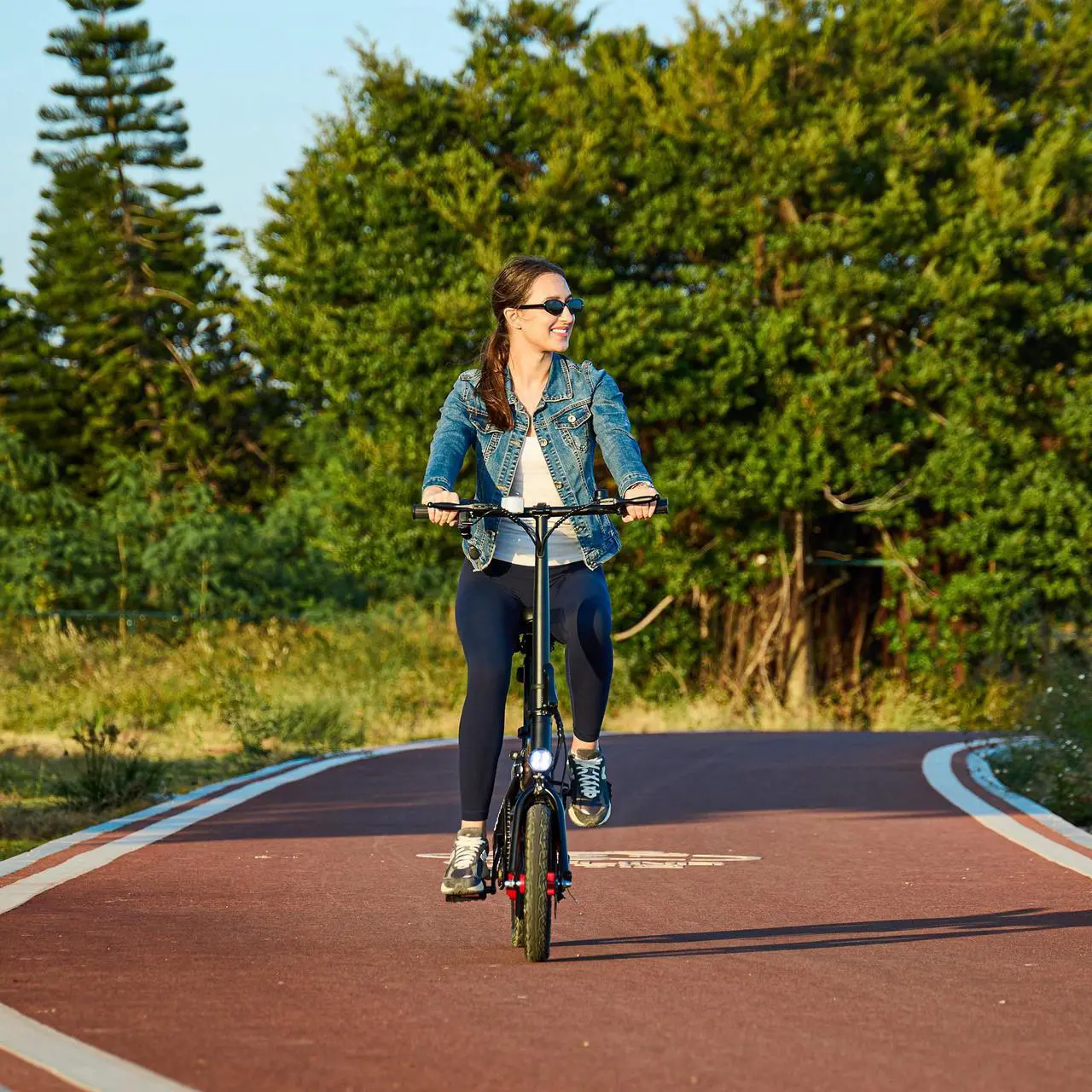 Alt view image 3 of 7 - GoPowerBike GoBlitz Electric Bike | Lightweight Compact Design Folding Adult Mini E-Bike | Dual Disc Brakes | Throttle and Pedal Assist | 350W Motor | 14 Tires | Up to 30 Mile Range Black