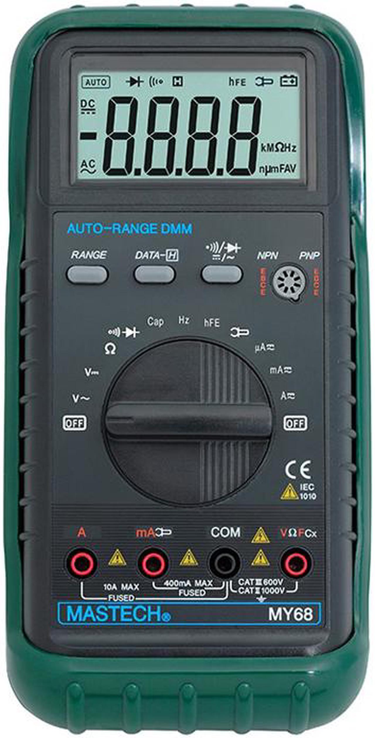 Alt view image 2 of 3 - Mastech MY68 Multimeter Digital Multitester Auto Range DMM Current Resistance Capacitance Digital Tester MY68