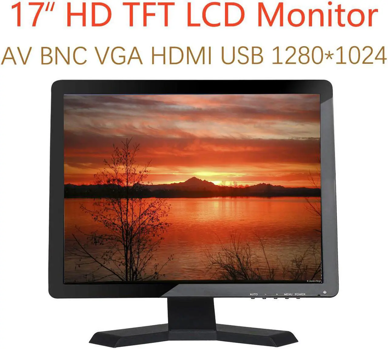 Main image of Nexanic 17 inch Monitor HD 1280x1024 with Video Audio VGA AV USB HDMI 17" TFT LCD Display for CCTV Camera PC DVD Laptop