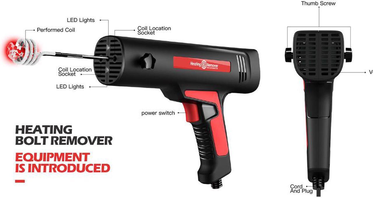 Alt view image 3 of 7 - [ Original Authorized ] WOYO HBR012 Induction Heating Bolt Remover Car Body Repair With 4 Coil Kit 12V Mini Induction Heater Tool HBR012