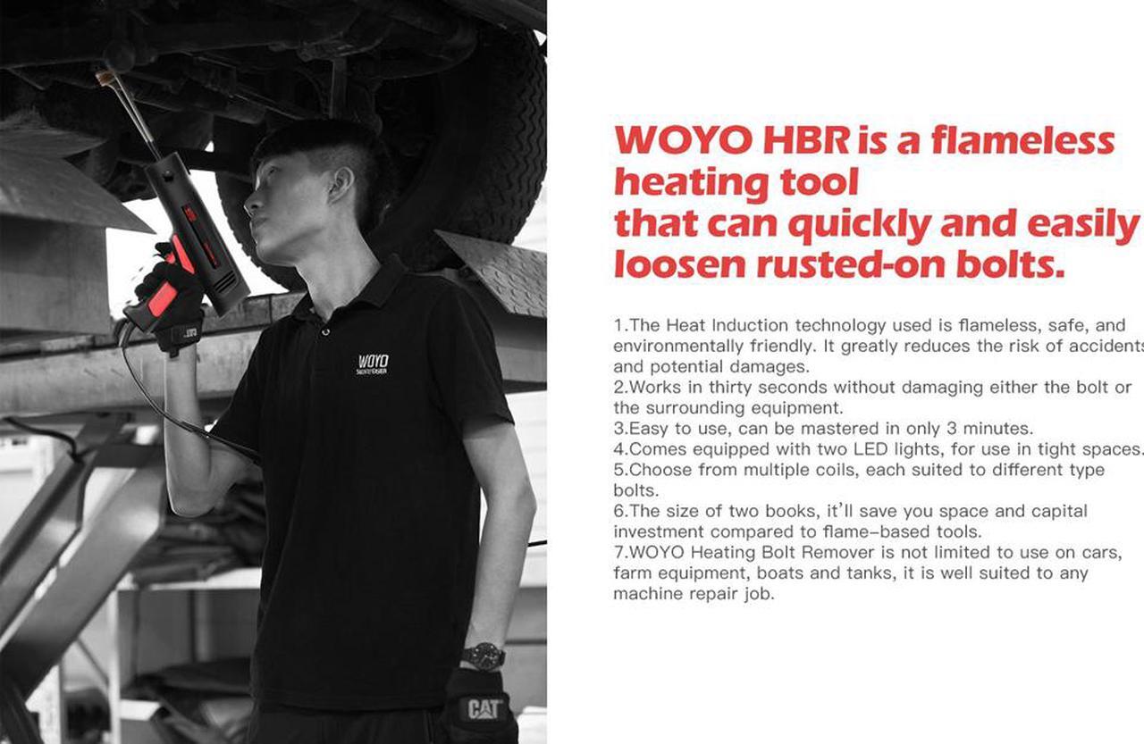 Alt view image 6 of 7 - [ Original Authorized ] WOYO HBR012 Induction Heating Bolt Remover Car Body Repair With 4 Coil Kit 12V Mini Induction Heater Tool HBR012