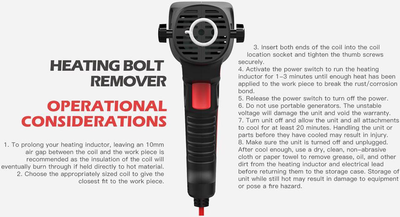 Alt view image 2 of 7 - [ Original Authorized ] WOYO HBR012 Induction Heating Bolt Remover Car Body Repair With 4 Coil Kit 12V Mini Induction Heater Tool HBR012