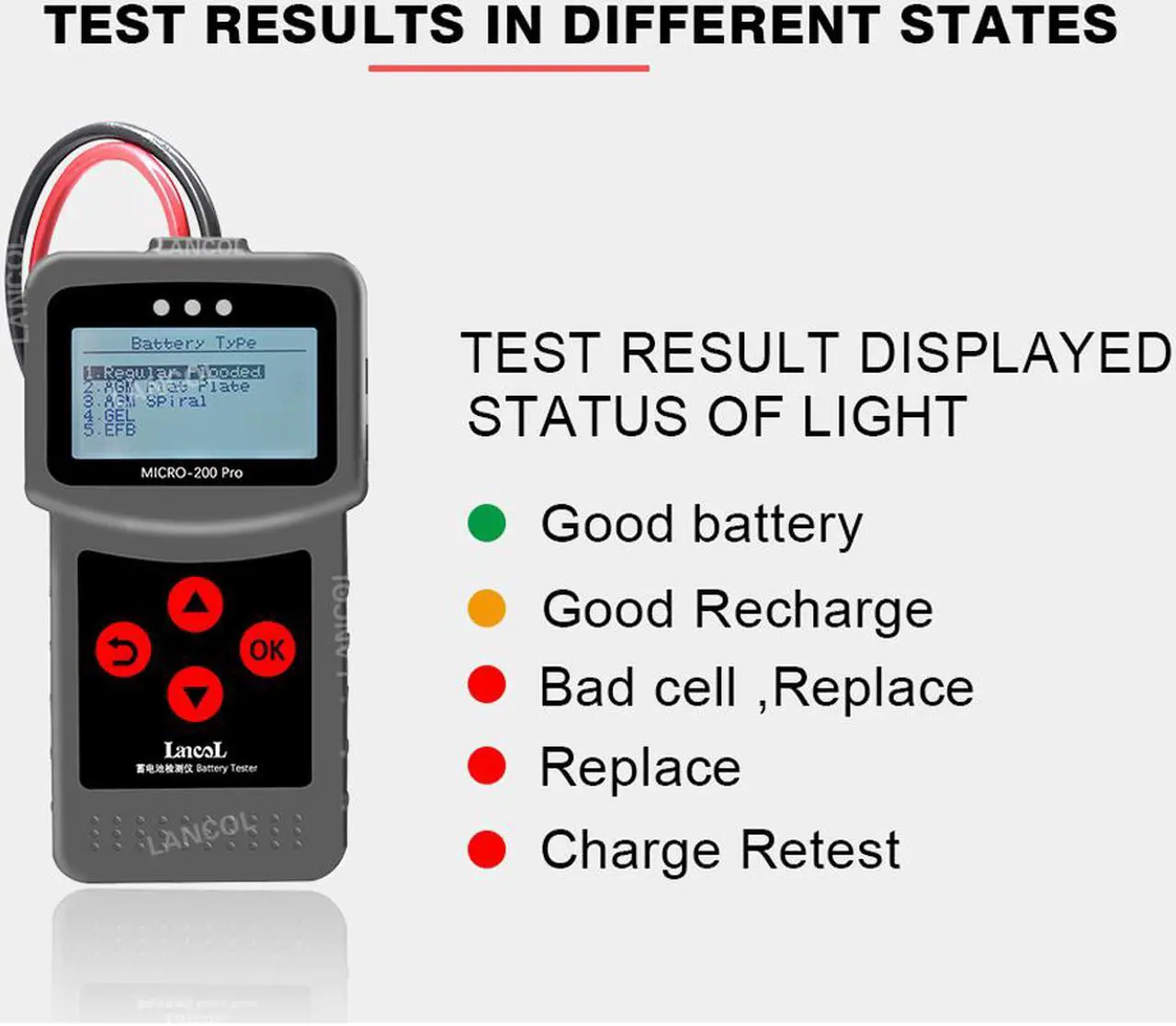 Alt view image 3 of 7 - Original LANCOL Micro-200 Pro 12V 24V Car Battery Tester IEC SAE CCA EN Digital Battery Analyzer Micro 200 Pro