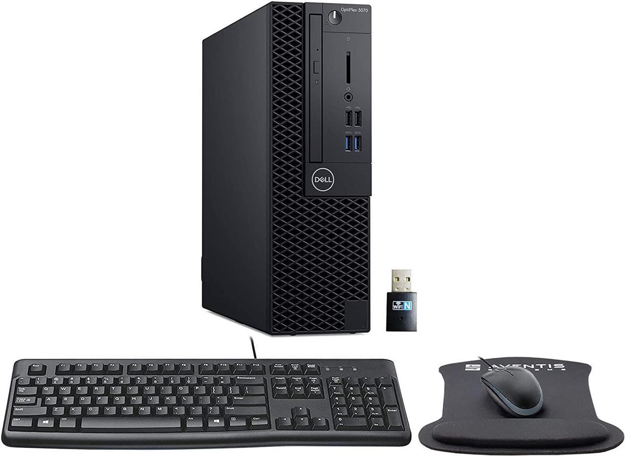 Dell OptiPlex 3070 SFF Desktop Bundle with Keyboard, Mouse, Mouse Pad, WiFi, Intel Core i3-9100, 8GB DDR4, 256GB NVMe SSD, Windows 10 Pro