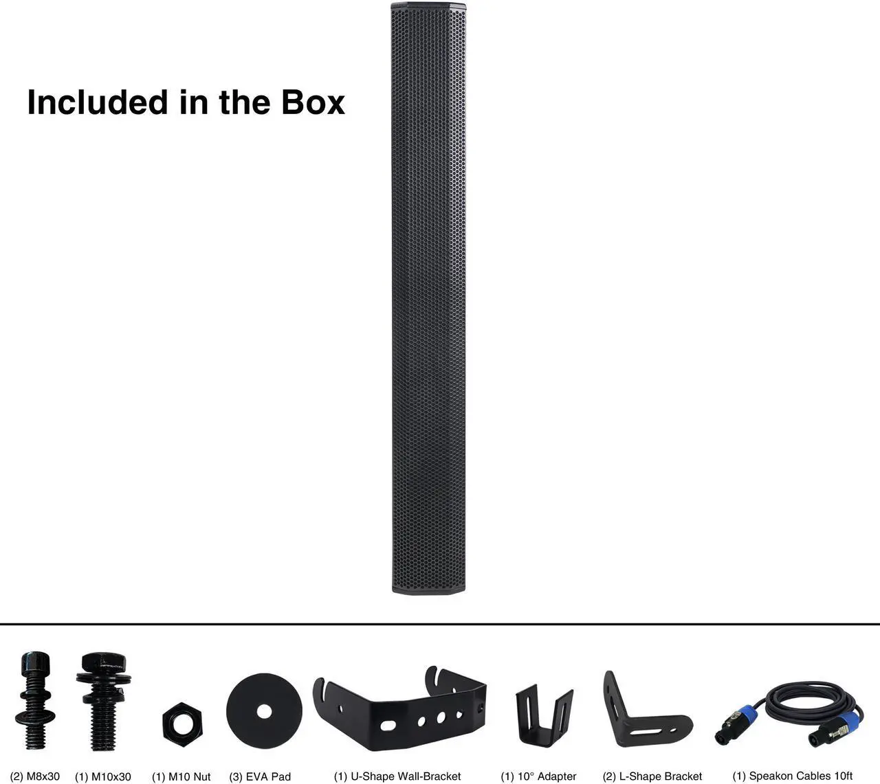 Alt view image 5 of 7 - Sound Town Passive Wall-Mount Column Mini Line Array Speaker with 8 x 5” Woofers, Black for Live Event, Church, Conference, Lounge (CARPO-V10B)